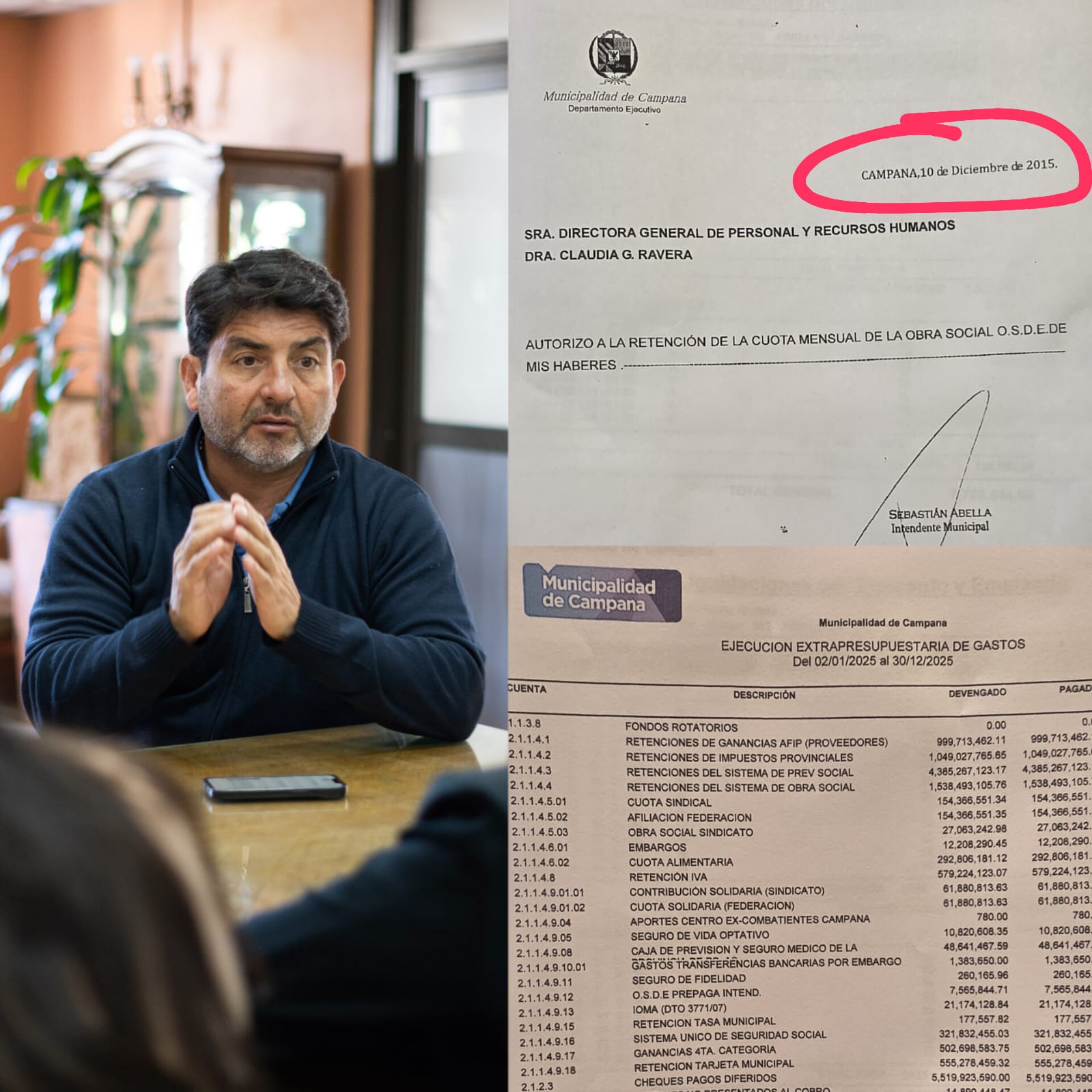 NOTICIAS CAMPANA: EL NTENDENTE DE CAMPANA PAGA DE SU SUELDO SU PREPAGA COMO  CUALQUIER VECINO.